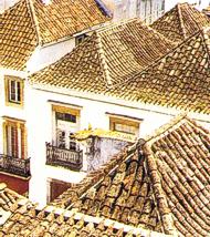 Traditional tesouro roofs, Tavira