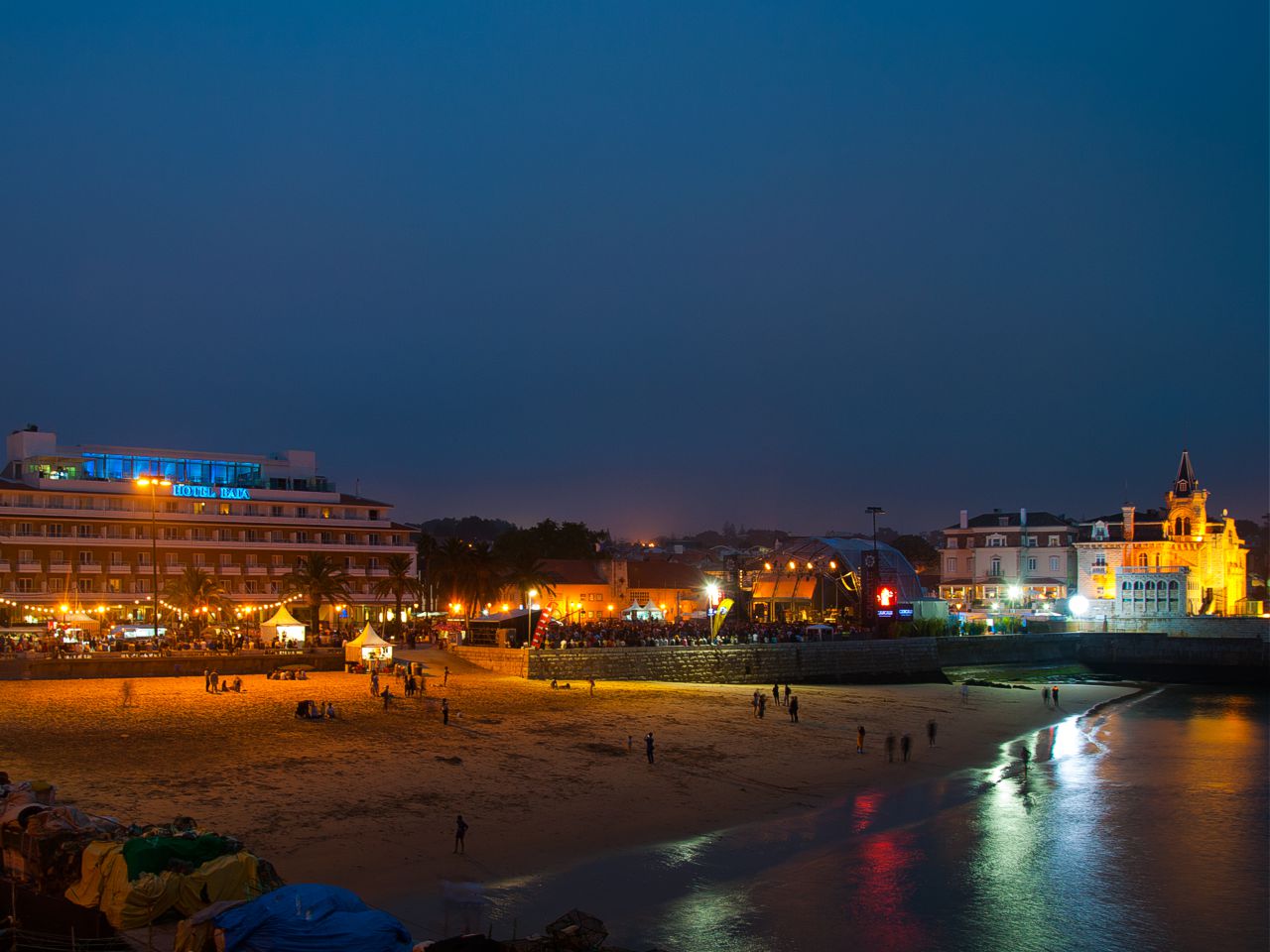 Plage de Ribeira de nuit, Cascais Portugal