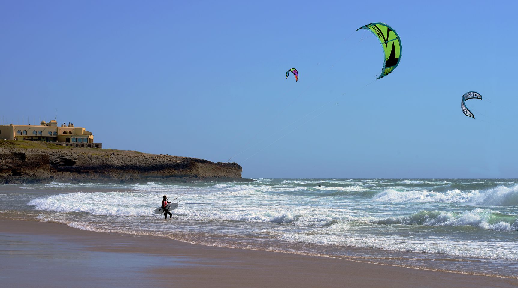 Kite surf at Guincho Beach in Cascais, Portugal