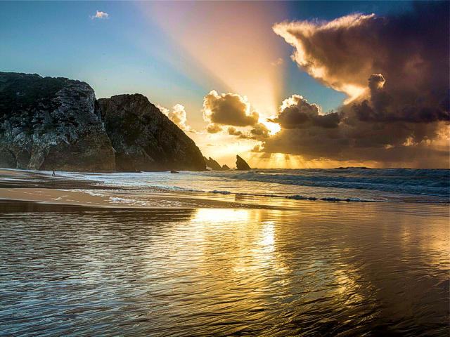 Sunset at the Adraga Beach